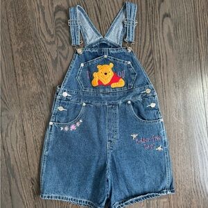 100 Acres Pooh Vintage Winnie The Pooh Kids Denim Overalls Size 10